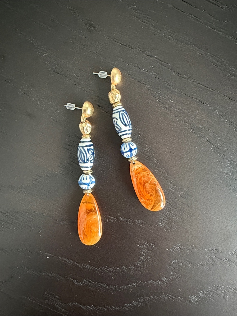 Chinoiserie dangle earrings